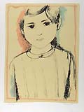 ALBERTO MANFREDI, Portrait of Caterina, colour lithograph